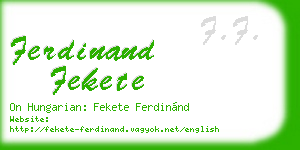 ferdinand fekete business card