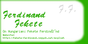 ferdinand fekete business card
